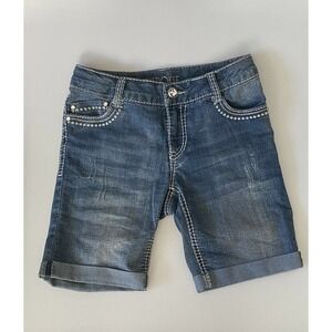 Cherokee Shorts Kids Girl’s Large 10/12 Jean Adjustable Waist Cuffed